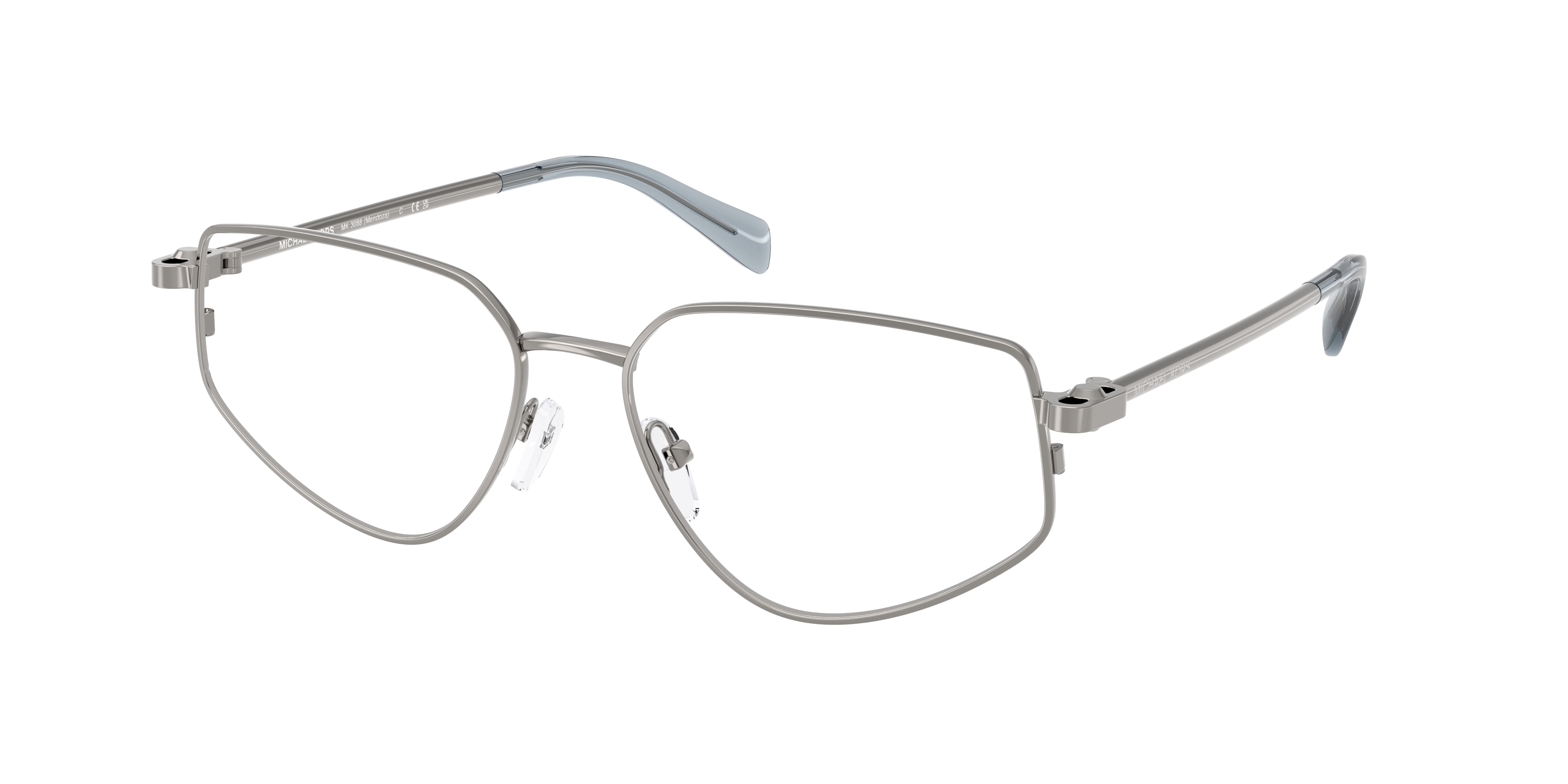 Michael Kors Woman MK3088 MENDOZA 1002 Vista frames Metal Grey Transparent Geometric Normal-image